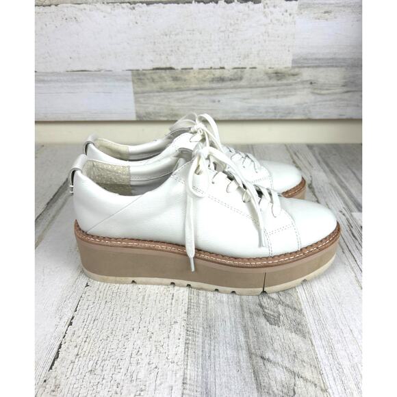 Dolce Vita Women’s 7.5 White Leather Toyah Platform Lace Up Sneakers Shoe - Picture 2 of 8